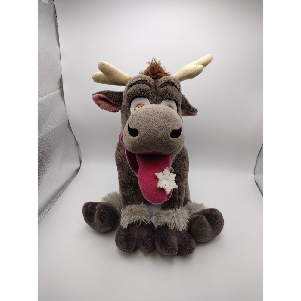 Disney Store Exclusive Frozen Sven 14" Holiday Plush Toy Doll Snowflake Tongue